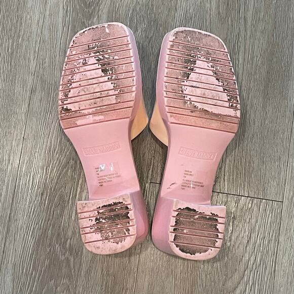 Steve Madden Womens Chunky Jelly Sandals 7 Platform Vacation Beachy Cruise Pink - Picture 5 of 7